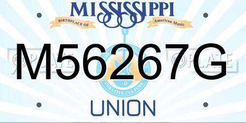 M56267G Mississippi License Plate