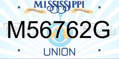 M56762G Mississippi License Plate