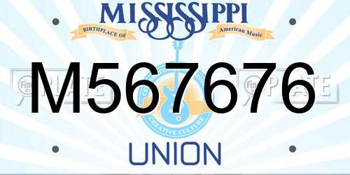 M567676 Mississippi License Plate