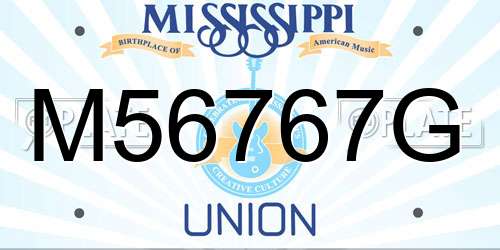 M56767G Mississippi License Plate