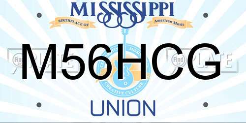 M56HCG Mississippi License Plate