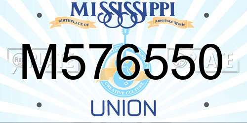 M576550 Mississippi License Plate