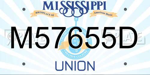 M57655D Mississippi License Plate