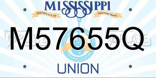 M57655Q Mississippi License Plate