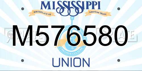 M576580 Mississippi License Plate