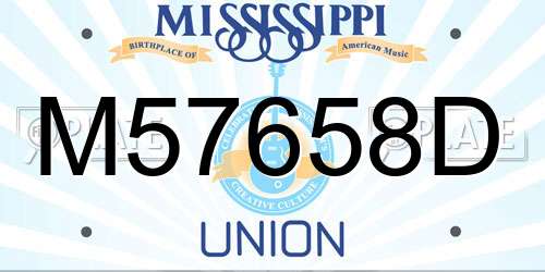 M57658D Mississippi License Plate
