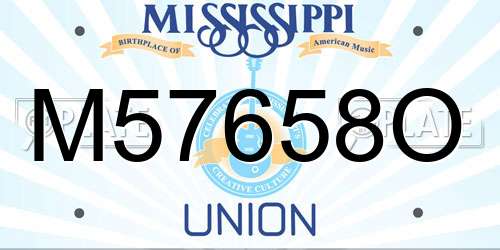M57658O Mississippi License Plate