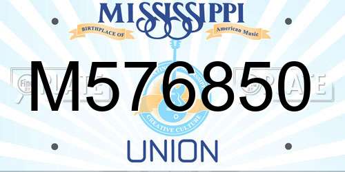 M576850 Mississippi License Plate