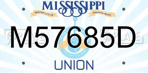 M57685D Mississippi License Plate