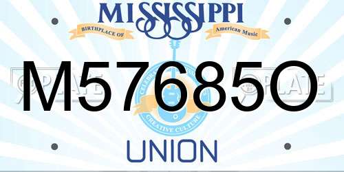 M57685O Mississippi License Plate