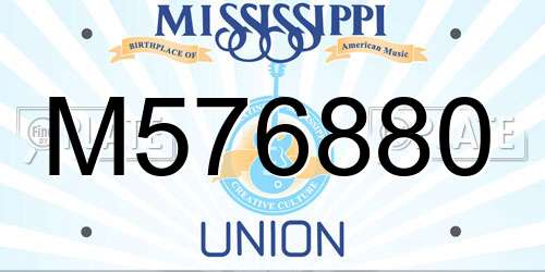 M576880 Mississippi License Plate