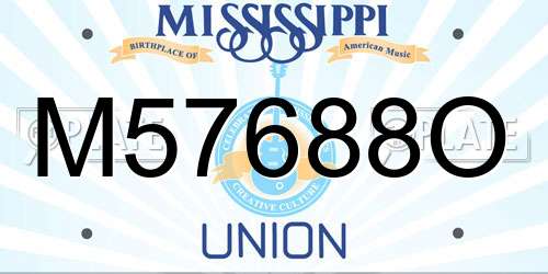 M57688O Mississippi License Plate
