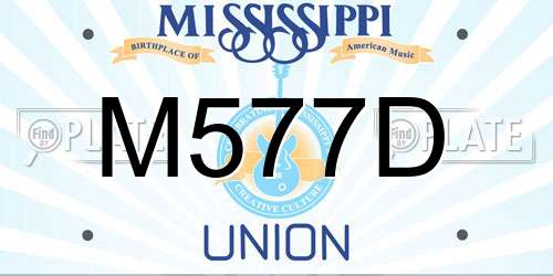 M577D Mississippi License Plate