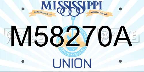 M58270A Mississippi License Plate