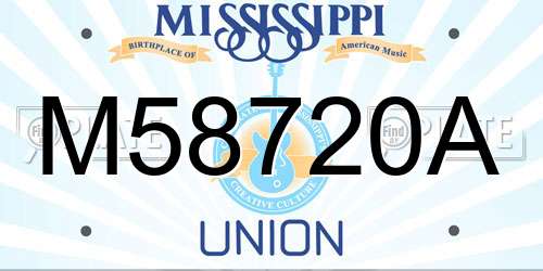 M58720A Mississippi License Plate