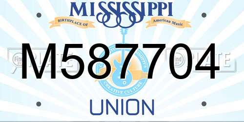 M587704 Mississippi License Plate