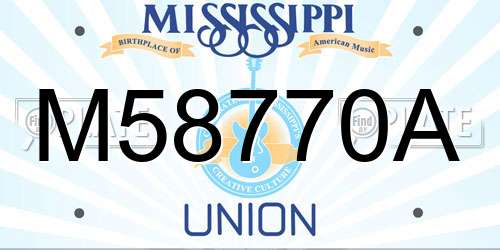 M58770A Mississippi License Plate