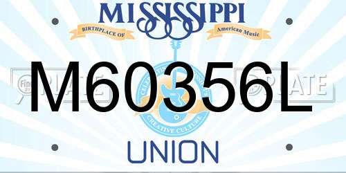 M60356L Mississippi License Plate
