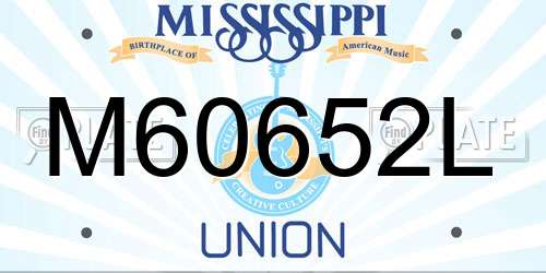 M60652L Mississippi License Plate