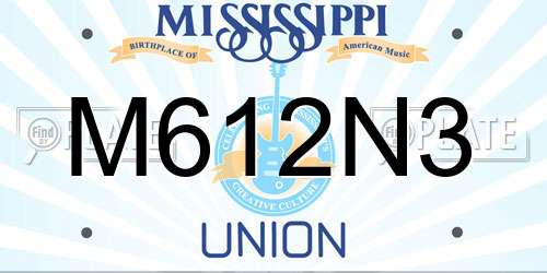 M612N3 Mississippi License Plate