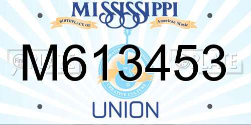M613453 Mississippi License Plate