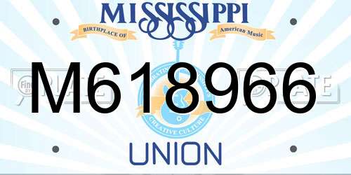 M618966 Mississippi License Plate