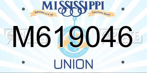 M619046 Mississippi License Plate