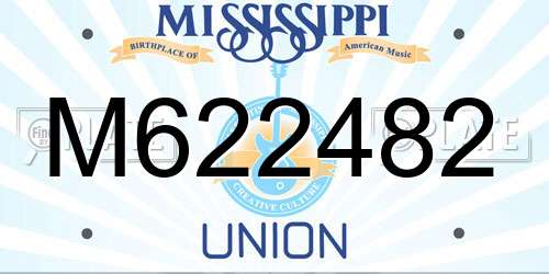 M622482 Mississippi License Plate