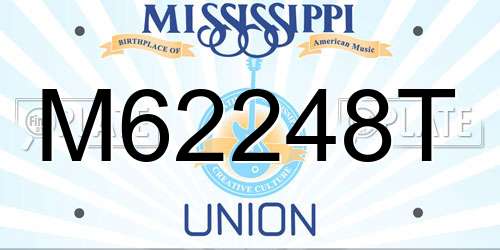 M62248T Mississippi License Plate