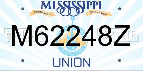 M62248Z Mississippi License Plate