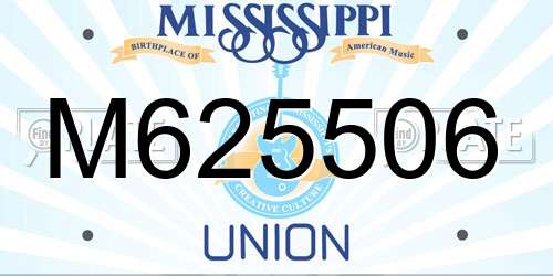 M625506 Mississippi License Plate