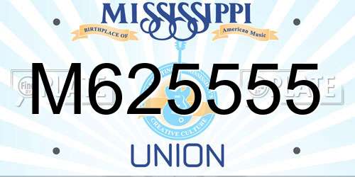 M625555 Mississippi License Plate