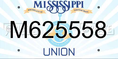 M625558 Mississippi License Plate