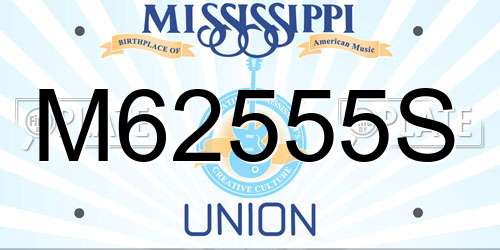M62555S Mississippi License Plate