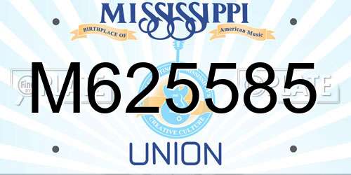 M625585 Mississippi License Plate