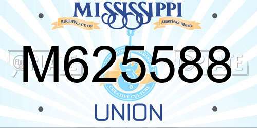 M625588 Mississippi License Plate