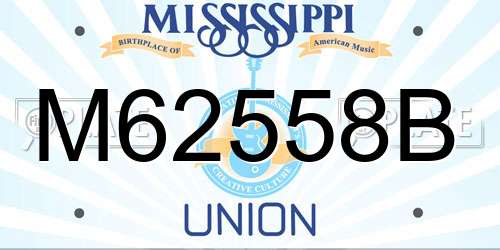 M62558B Mississippi License Plate