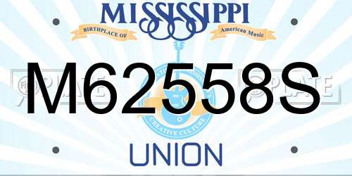 M62558S Mississippi License Plate