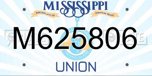 M625806 Mississippi License Plate