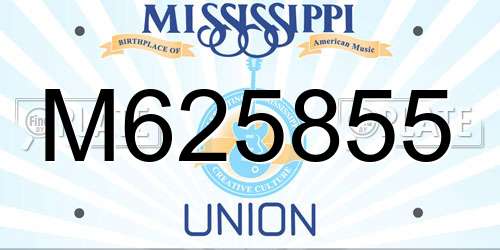 M625855 Mississippi License Plate