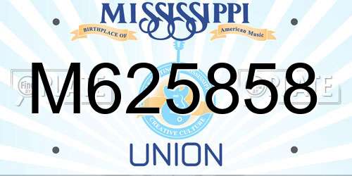 M625858 Mississippi License Plate