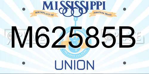 M62585B Mississippi License Plate