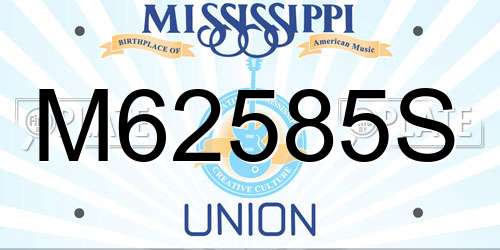 M62585S Mississippi License Plate