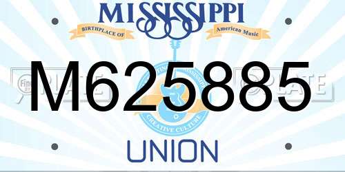 M625885 Mississippi License Plate