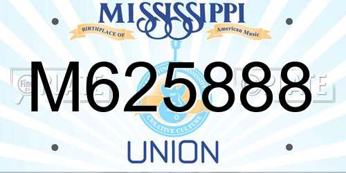 M625888 Mississippi License Plate