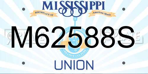 M62588S Mississippi License Plate