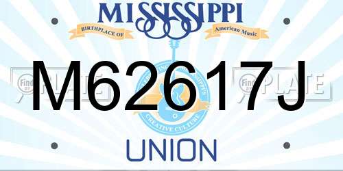 M62617J Mississippi License Plate