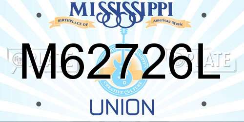 M62726L Mississippi License Plate