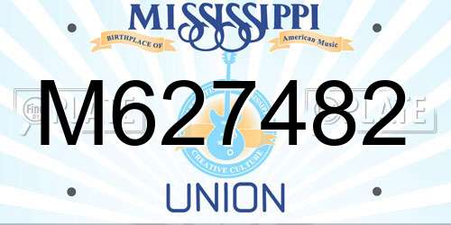M627482 Mississippi License Plate