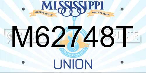 M62748T Mississippi License Plate